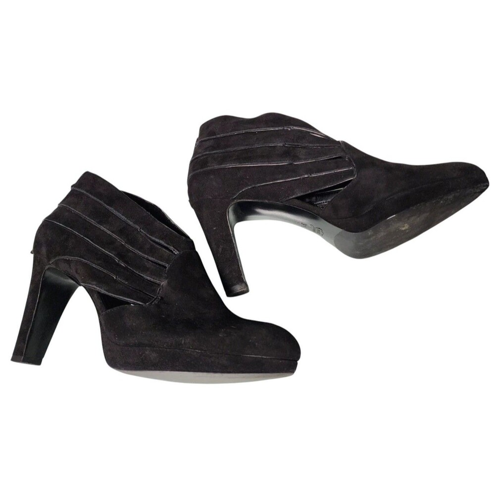 Vaneli Black Suede Booties Size 8.5 Vintage